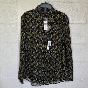 Paisley & Gray Men's Samuel SlimFit Floral Button-Down Shirt Garden night  L $95